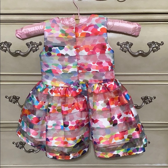 Girls 3T Halabaloo multicolor couture Dress - Picture 2 of 2